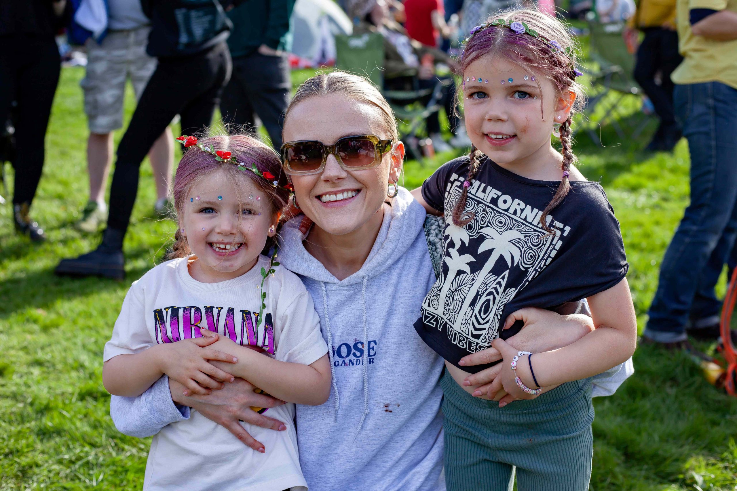 Mother and two children at Oak Fest