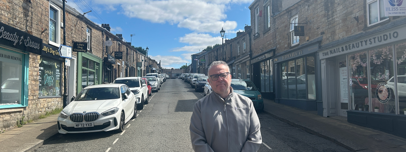 Person standing on a high street