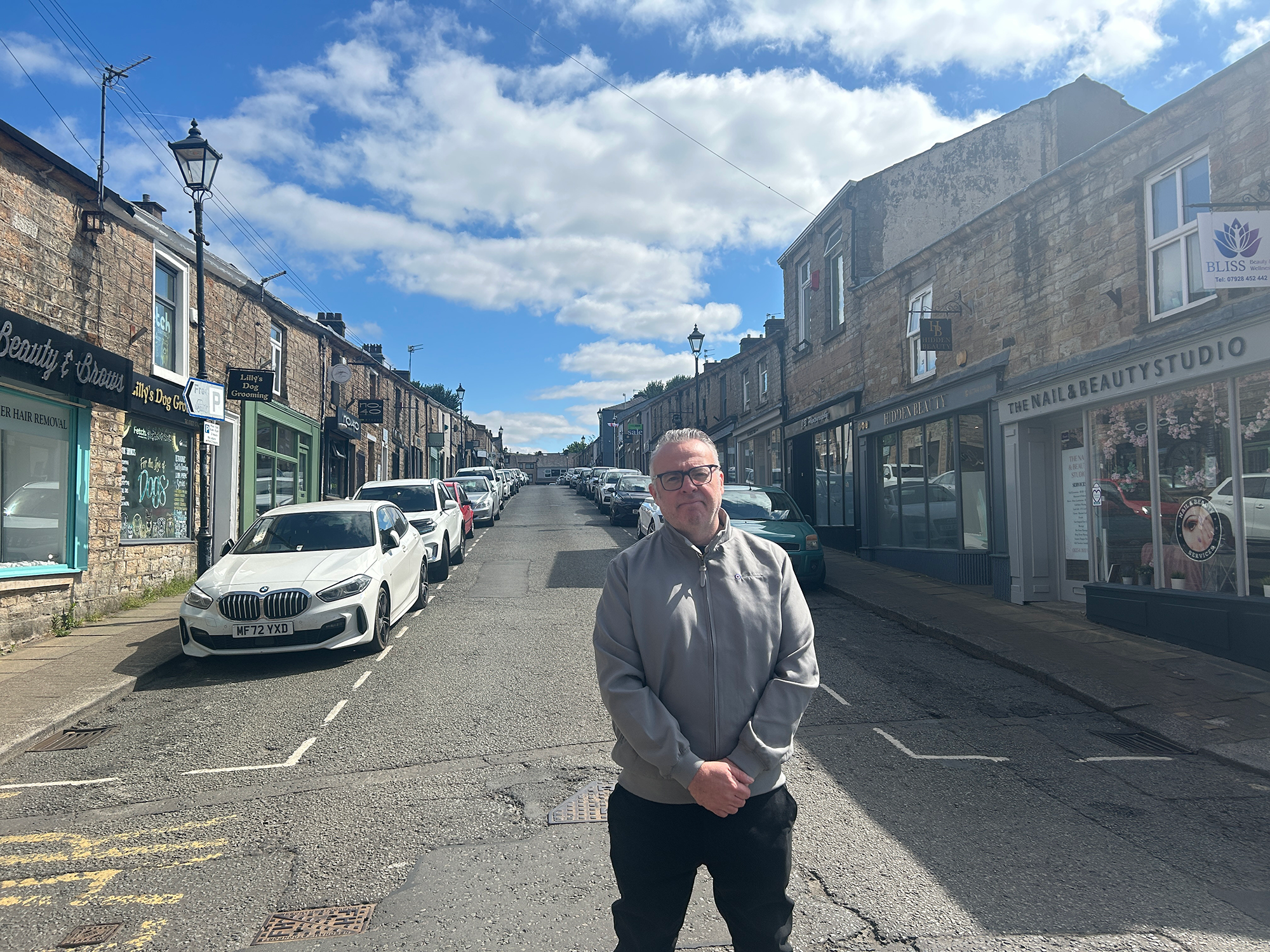 Person standing on a high street