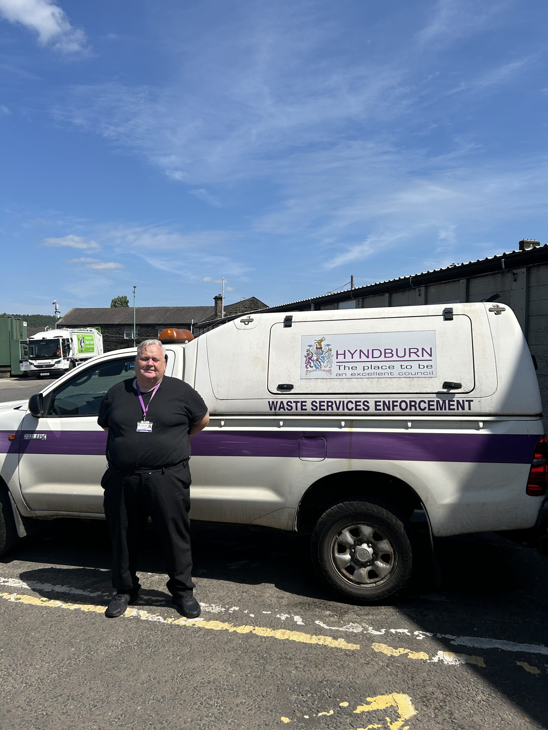Person standing in front of van