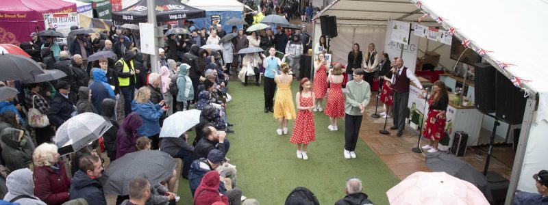 crowd of people at food festival