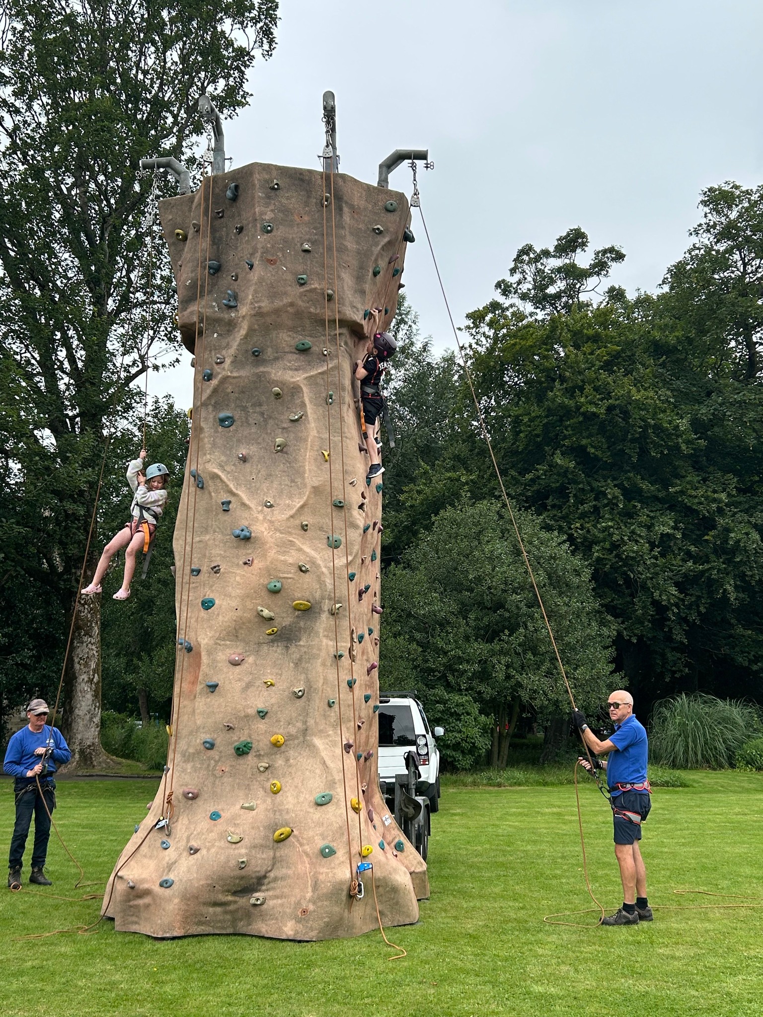 Children on a climbing wall