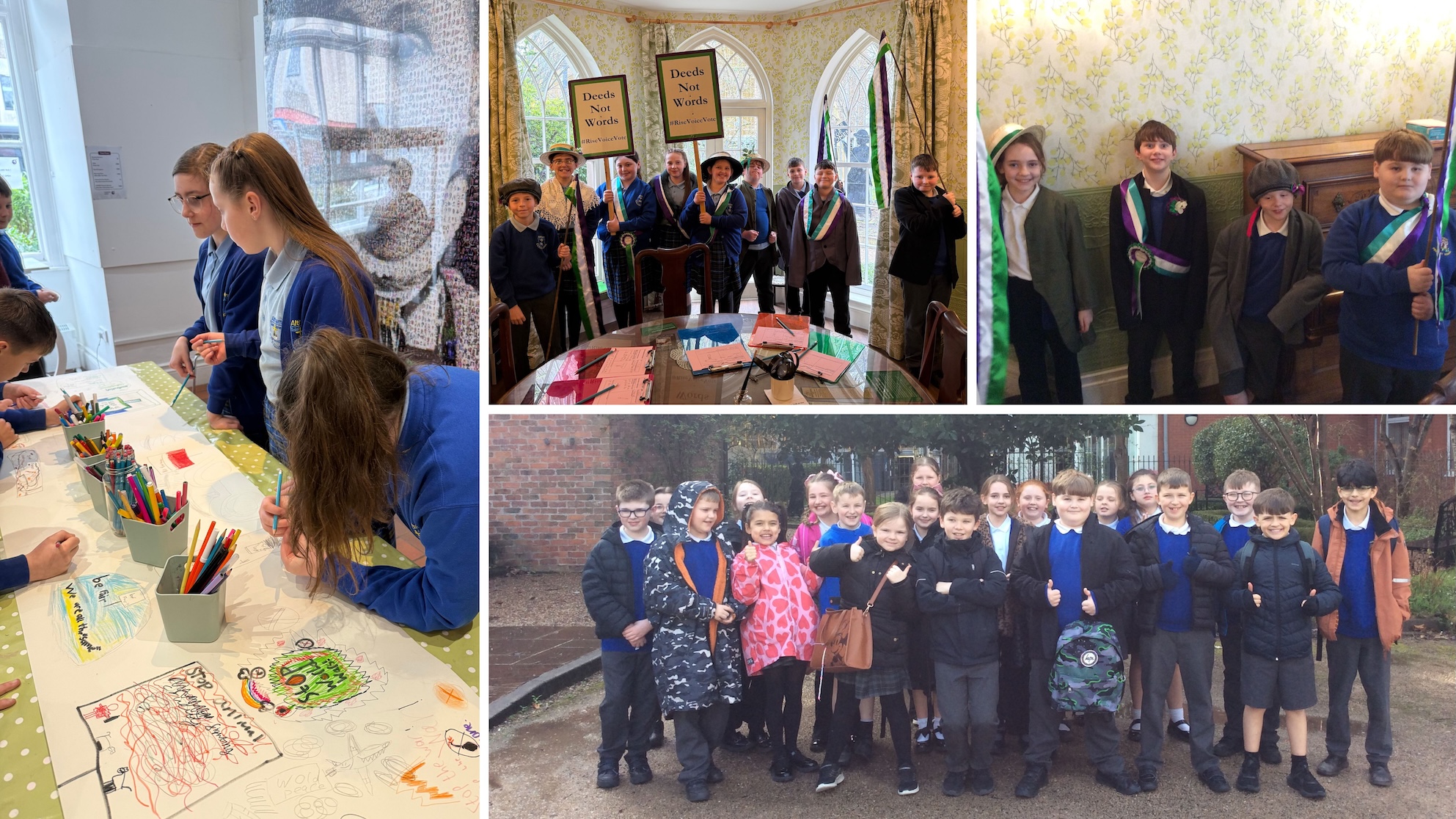 photo montage of school children on museum visit